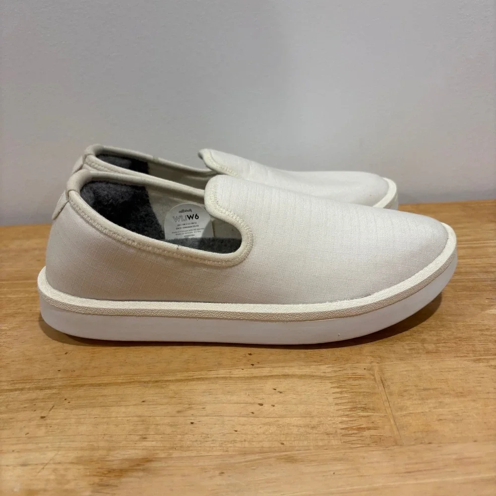 Allbirds‎ Wool Lounger Slip On Shoes Womens White Size 6 Comfort Casual Sneakers